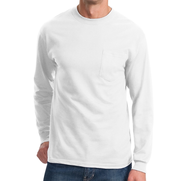 Stylish Long Sleeve Pocket Tee - Stylish Long Sleeve Pocket Tee - Image 5 of 9