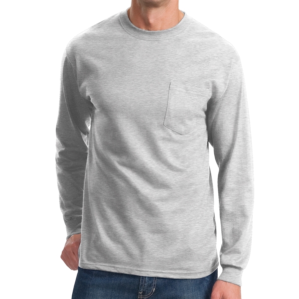 Stylish Long Sleeve Pocket Tee - Stylish Long Sleeve Pocket Tee - Image 6 of 9