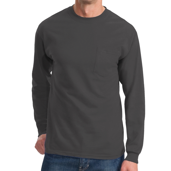 Stylish Long Sleeve Pocket Tee - Stylish Long Sleeve Pocket Tee - Image 7 of 9