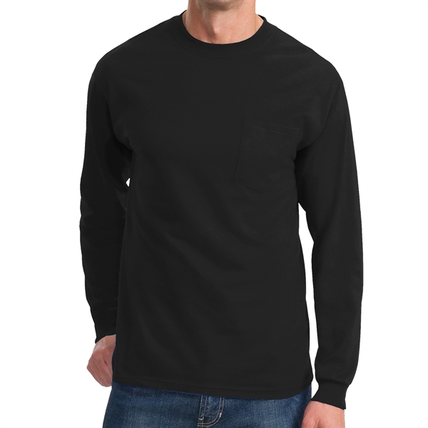 Stylish Long Sleeve Pocket Tee - Stylish Long Sleeve Pocket Tee - Image 8 of 9