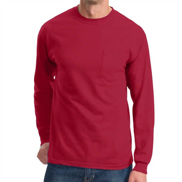 Stylish Long Sleeve Pocket Tee - Stylish Long Sleeve Pocket Tee - Image 9 of 9