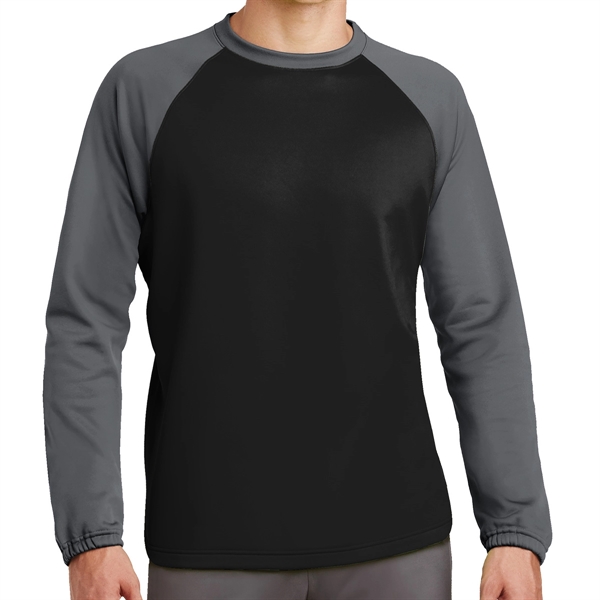 Raglan Crewneck Shirt with Colorblock Design - Raglan Crewneck Shirt with Colorblock Design - Image 1 of 5
