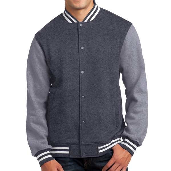 Sport-Tek® Fleece-Made Varsity Jacket - Sport-Tek® Fleece-Made Varsity Jacket - Image 1 of 14