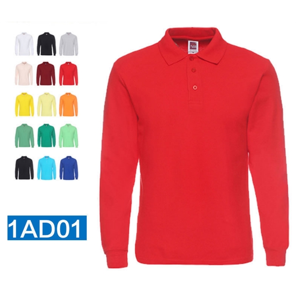 Men's Long Sleeve Polo Shirt - Men's Long Sleeve Polo Shirt - Image 0 of 4