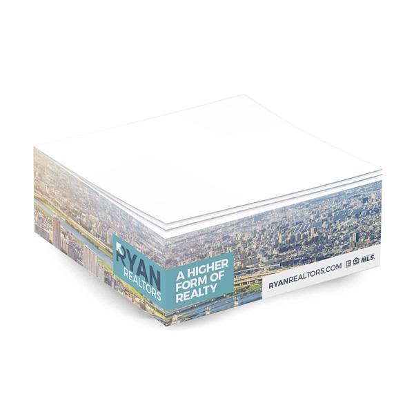 Custom Non-Adhesive Cube Pad w/ Full Color (3 3/8"x3 3/8"x1 1/4")