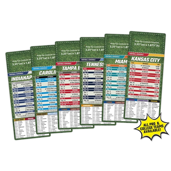 Magnet Sport Schedules - 3.5x8.5 Football Round Corners - 20 - Magnet Sport Schedules - 3.5x8.5 Football Round Corners - 20 - Image 0 of 0