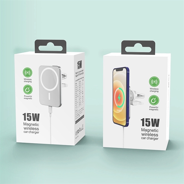 MagSafe Wireless Magnetic Car Mount Charger Qi 15W - MagSafe Wireless Magnetic Car Mount Charger Qi 15W - Image 2 of 2