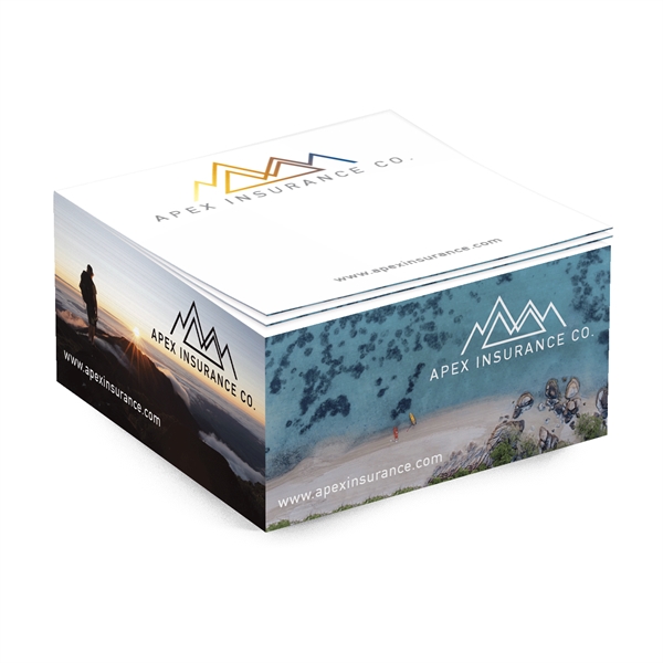 Custom Adhesive Cube - 3 3/8" x 3 3/8" x 1 3/4" - Full Color