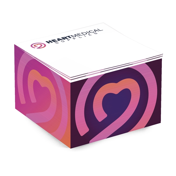 Custom Adhesive Cube - 3" x 3" x 2" - Full Color