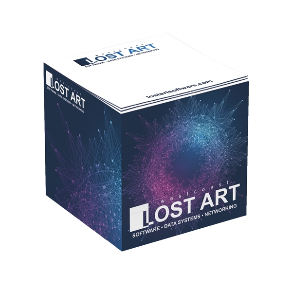 Custom Adhesive Cube - 3 3/8" x 3 3/8" x 3 3/8" - Full Color