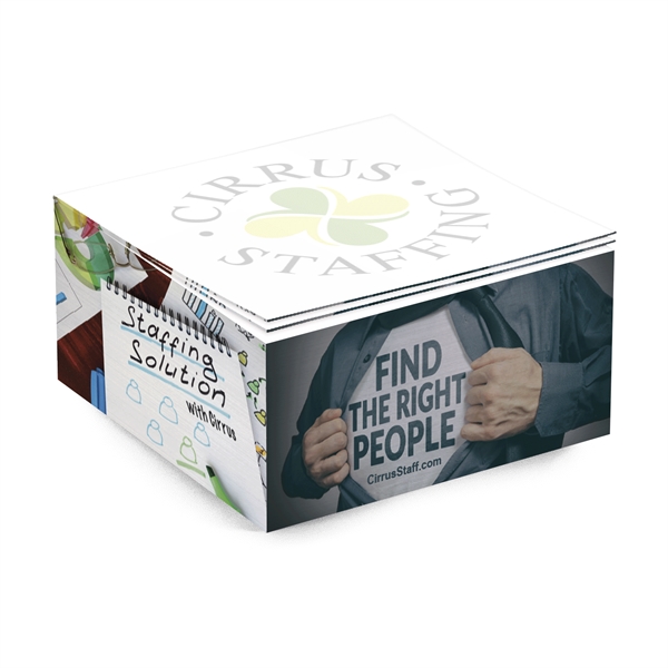 Custom Adhesive Cube - 4" x 4" x 2" - Full Color