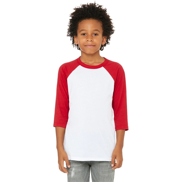 Bella + Canvas Youth Three-Quarter Sleeve Baseball T-Shirt
