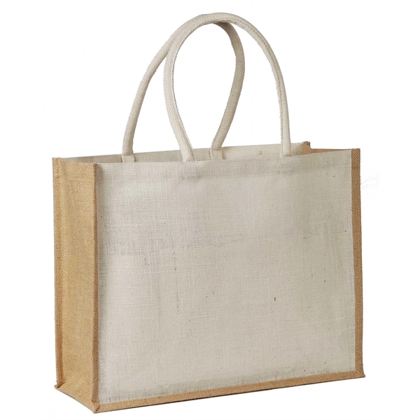 Jute Shopping Tote with Cotton Web Handle and Inside Pocket - Jute Shopping Tote with Cotton Web Handle and Inside Pocket - Image 5 of 5