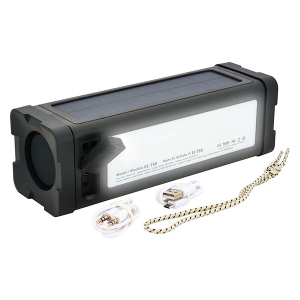 20W Solar IPX7 Bluetooth® Speaker/Power Bank - 20W Solar IPX7 Bluetooth® Speaker/Power Bank - Image 1 of 1