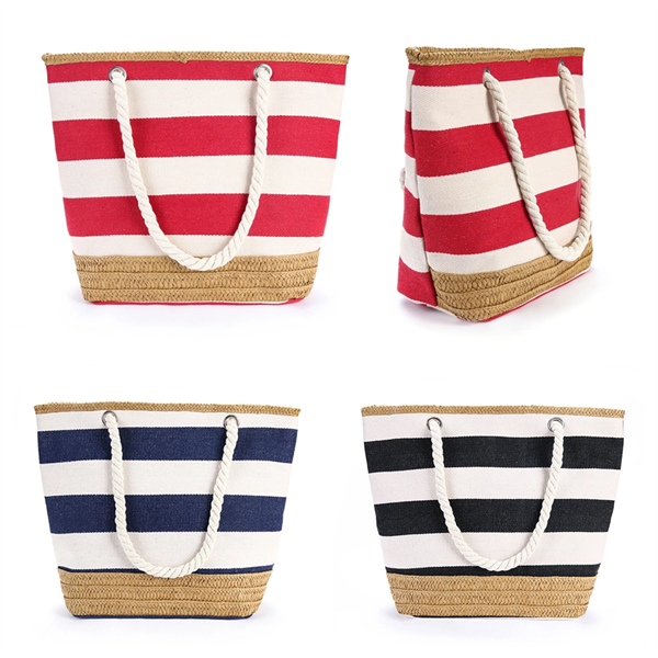 Jute Boat Tote with Zipper - Jute Boat Tote with Zipper - Image 0 of 5