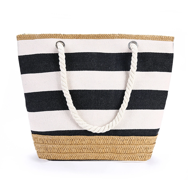 Jute Boat Tote with Zipper - Jute Boat Tote with Zipper - Image 3 of 5