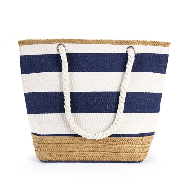 Jute Boat Tote with Zipper - Jute Boat Tote with Zipper - Image 4 of 5