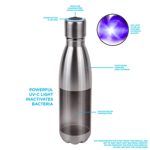 17oz Insulated Water Bottle with LED Temperature Display, Custom