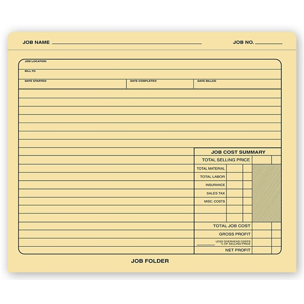 File Folders - Open Top Job Folder