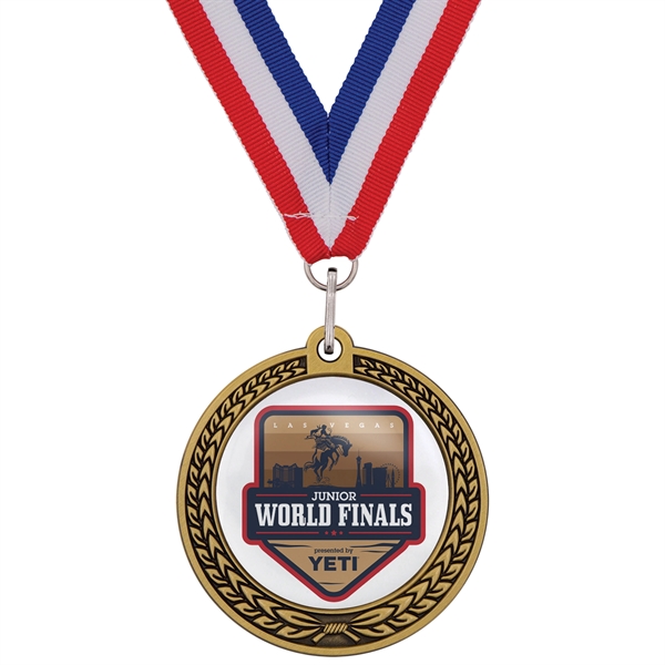 Speed Medal  2.5" 3D Wreath w/Full Color Dome Imprint - Speed Medal  2.5" 3D Wreath w/Full Color Dome Imprint - Image 5 of 9