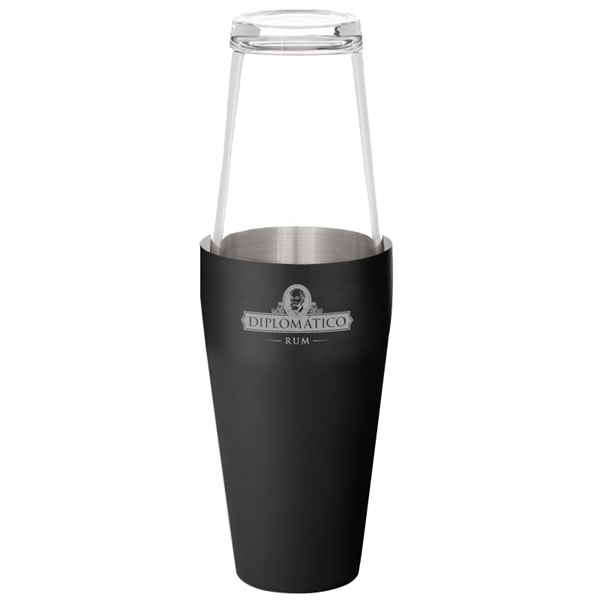 Custom 26 oz. Glass & Stainless Steel Boston Cocktail Shaker