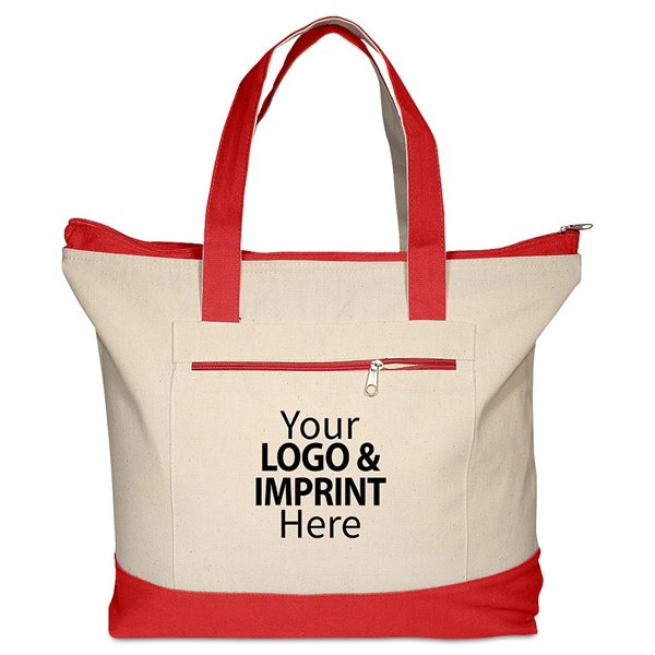 Custom Zippered Cotton Boat Totes