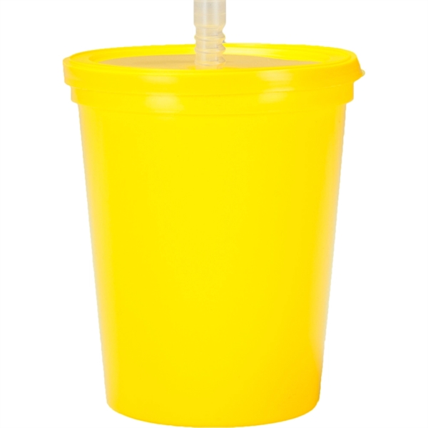 16 oz. USA made Stadium Cup w/ Lid & Straw BPA FREE Recycled - 16 oz. USA made Stadium Cup w/ Lid & Straw BPA FREE Recycled - Image 5 of 6
