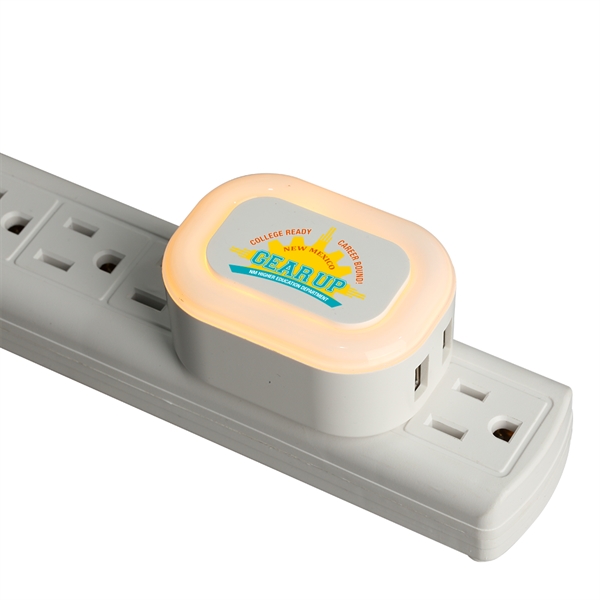 Candy LED Night Light Dual USB Port Wall Charger - UL Listed - Candy LED Night Light Dual USB Port Wall Charger - UL Listed - Image 2 of 6