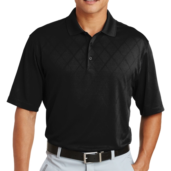 Distinctive Cross-over Textured Polo Shirt - Distinctive Cross-over Textured Polo Shirt - Image 1 of 8