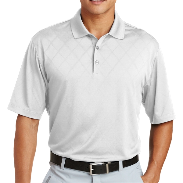 Distinctive Cross-over Textured Polo Shirt - Distinctive Cross-over Textured Polo Shirt - Image 3 of 8