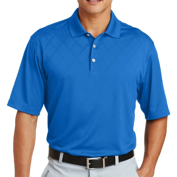 Distinctive Cross-over Textured Polo Shirt - Distinctive Cross-over Textured Polo Shirt - Image 8 of 8