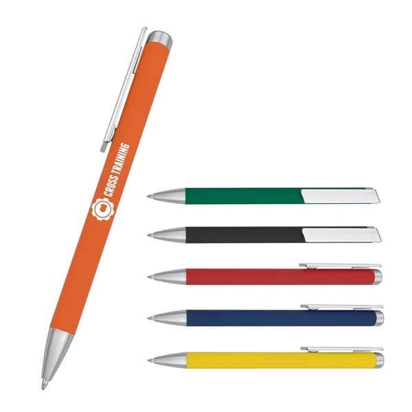 Custom Slider Pen with Rubber Grip - Custom Slider Pen with Rubber Grip - Image 0 of 6