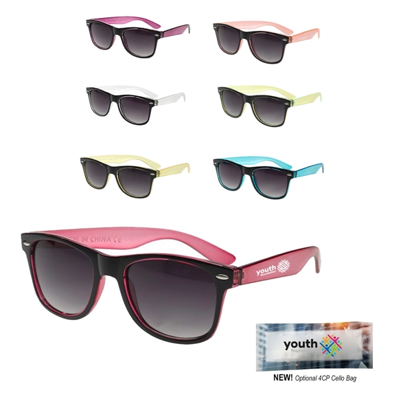 Bicolored Translucent Wayfare-Like Sunglasses - Bicolored Translucent Wayfare-Like Sunglasses - Image 0 of 9