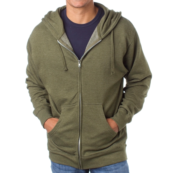 Male Midweight Sweatshirt with Zipper and Hood - Male Midweight Sweatshirt with Zipper and Hood - Image 1 of 10