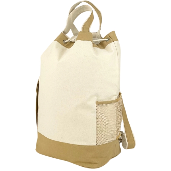 Explorer Duffel Bag Eco Friendly Canvas Beige Trim - Explorer Duffel Bag Eco Friendly Canvas Beige Trim - Image 9 of 9