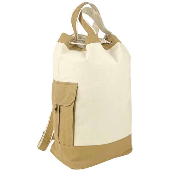 Explorer Duffel Bag Eco Friendly Canvas Beige Trim - Explorer Duffel Bag Eco Friendly Canvas Beige Trim - Image 7 of 9