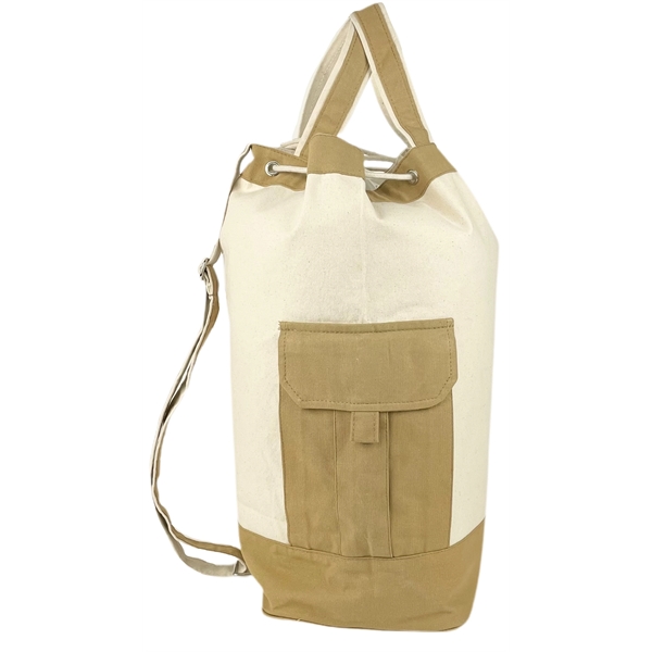 Explorer Duffel Bag Eco Friendly Canvas Beige Trim - Explorer Duffel Bag Eco Friendly Canvas Beige Trim - Image 4 of 9