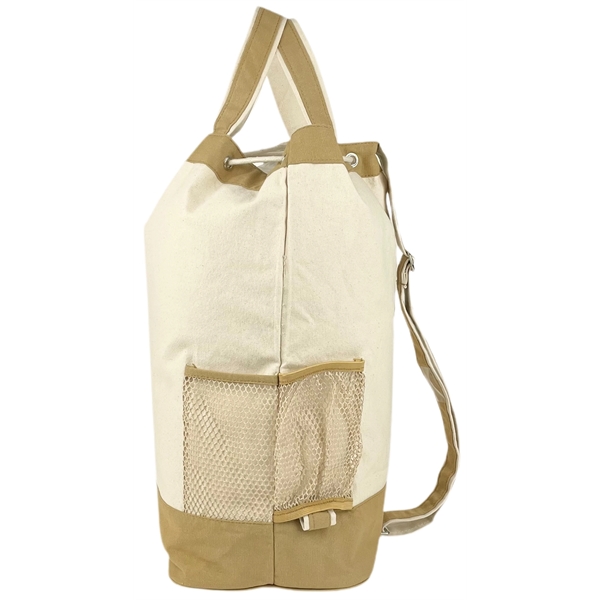 12 oz Canvas Explorer Duffle Bag Brown Tan Trim -19 x 18 x 8 - 12 oz Canvas Explorer Duffle Bag Brown Tan Trim -19 x 18 x 8 - Image 3 of 9