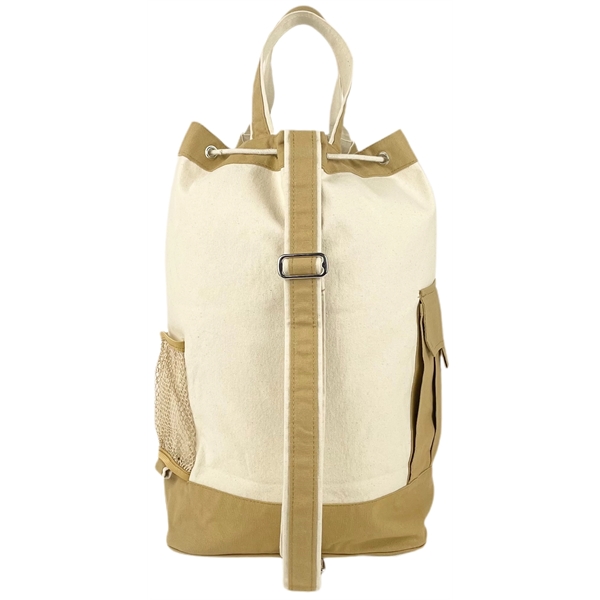 Explorer Duffel Bag Eco Friendly Canvas Beige Trim - Explorer Duffel Bag Eco Friendly Canvas Beige Trim - Image 3 of 9