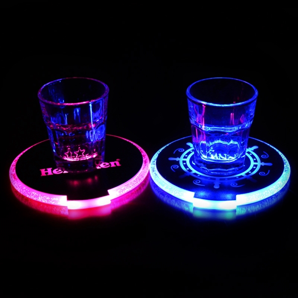 Custom Acrylic LED Light Up Coasters Plum Grove