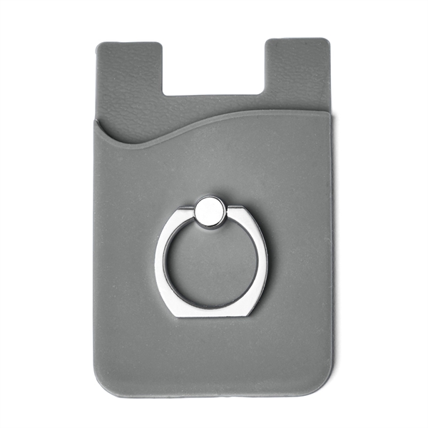 Silicone Card Holder With Metal Ring Phone Stand - Silicone Card Holder With Metal Ring Phone Stand - Image 9 of 11