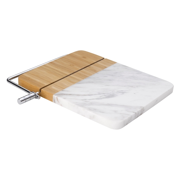 Marble and Bamboo Cheese Cutting Board With Slicer - Marble and Bamboo Cheese Cutting Board With Slicer - Image 3 of 3