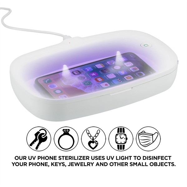 UV Phone Sanitizer with Wireless Charging Pad - UV Phone Sanitizer with Wireless Charging Pad - Image 4 of 10