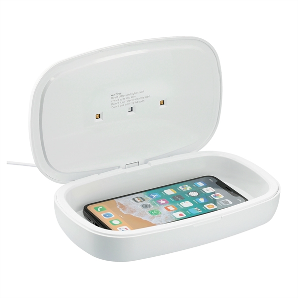 UV Phone Sanitizer with Wireless Charging Pad - UV Phone Sanitizer with Wireless Charging Pad - Image 5 of 10