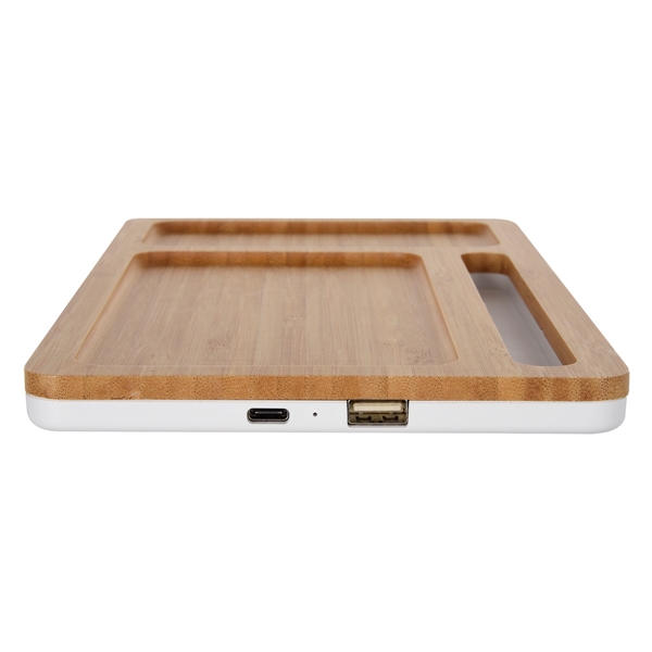 Bamboo Wireless Charging Pad Desktop Organizer - Bamboo Wireless Charging Pad Desktop Organizer - Image 6 of 6