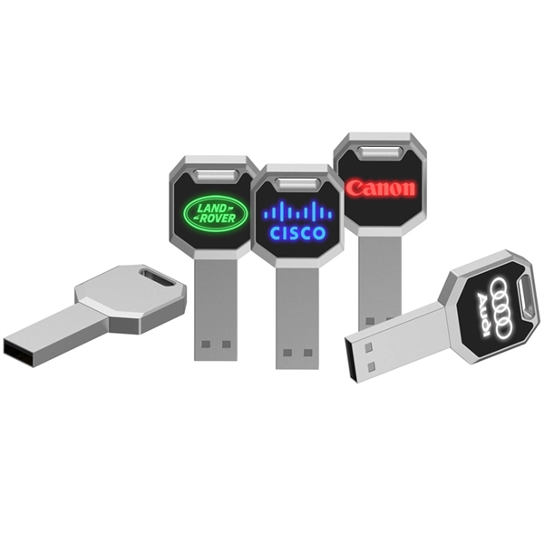 Key Light Up Logo USB Flash Drive - Key Light Up Logo USB Flash Drive - Image 0 of 5