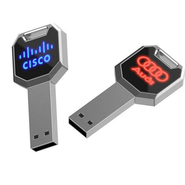 Key Light Up Logo USB Flash Drive - Key Light Up Logo USB Flash Drive - Image 2 of 5