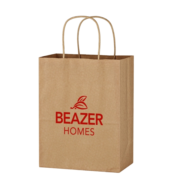 Kraft Paper Brown Shopping Bag - 8" x 10-1/4" - Kraft Paper Brown Shopping Bag - 8" x 10-1/4" - Image 0 of 2