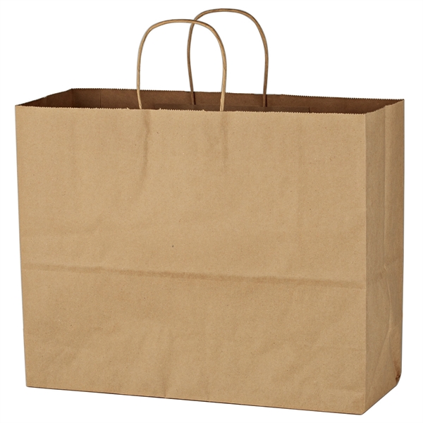 Kraft Paper Brown Shopping Bag - 16" x 12-1/2" - Kraft Paper Brown Shopping Bag - 16" x 12-1/2" - Image 2 of 2