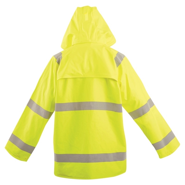 Occunomix® Flame Resistant Hi-Vis Rain Jacket. - Occunomix® Flame Resistant Hi-Vis Rain Jacket. - Image 2 of 2